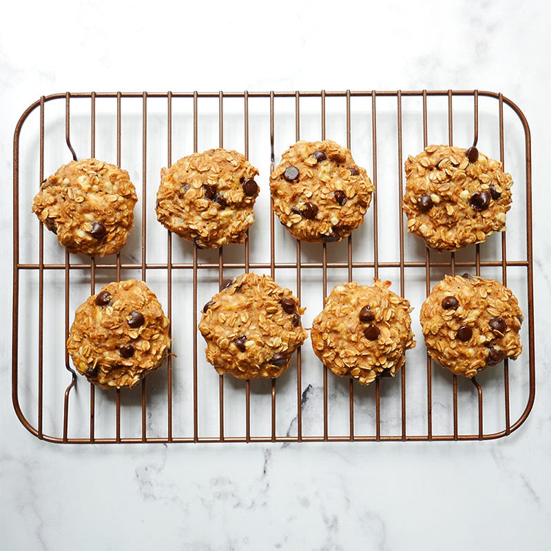 Peanut butter, banana, and chocolate chip protein cookies